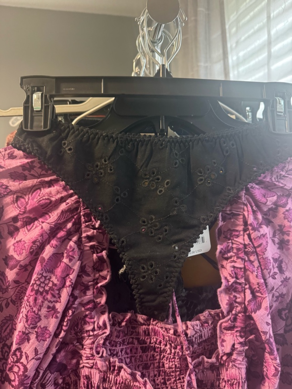 Free People Homegrown Thong in Black size Small NWT - Picture 3 of 5